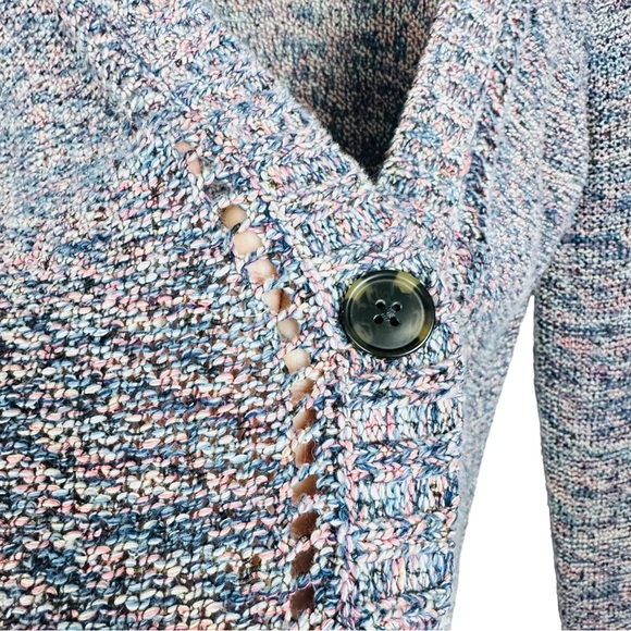 American Eagle Slouchy Marled Knit V Neck Button Up Grandpa Cardigan Sweater M - Picture 3 of 9